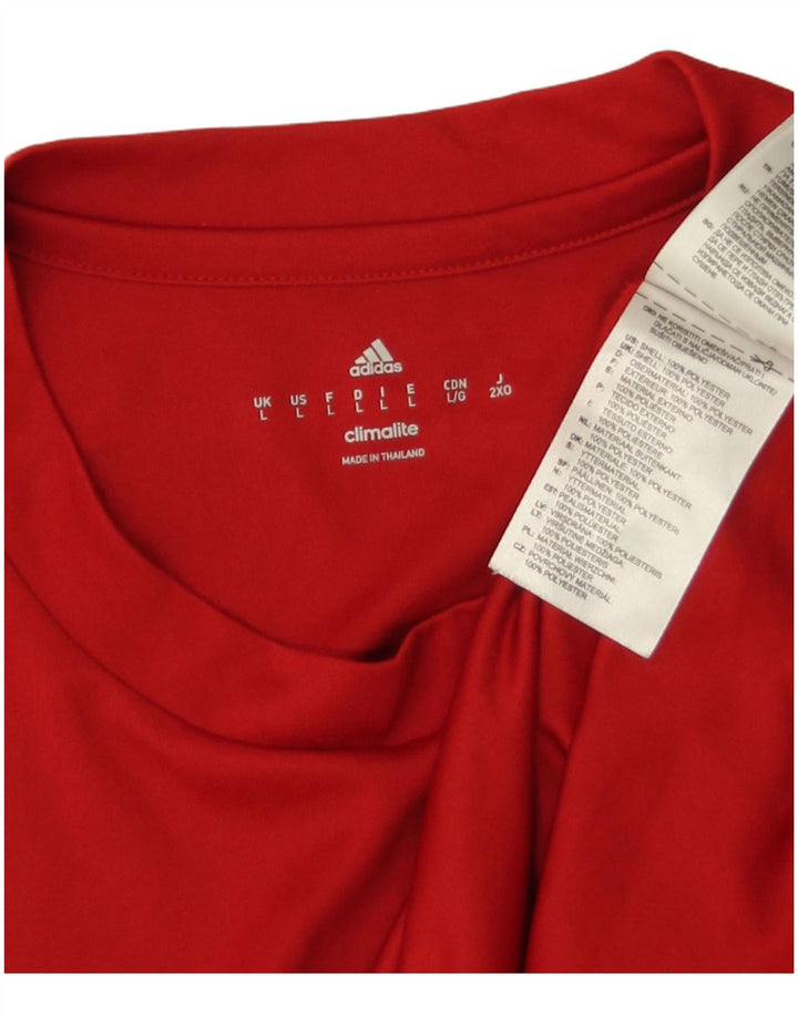 Мужская футболка Adidas Climalite, большой красный полиэстер