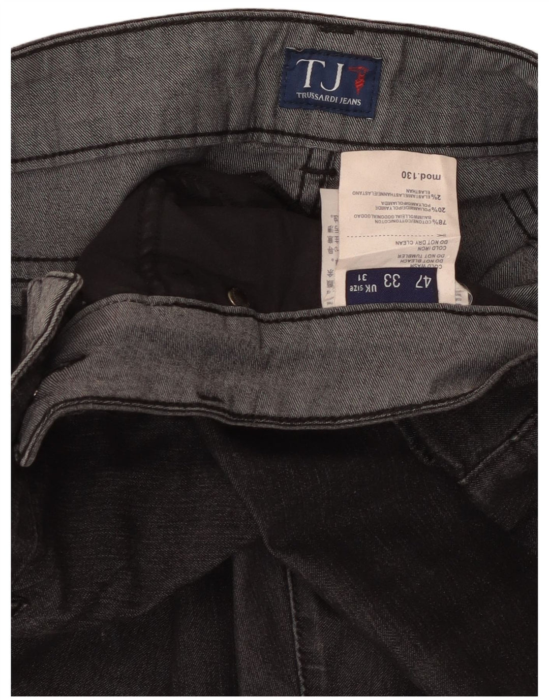 Женские прямые джинсы Trussardi W31 L26, черный хлопок