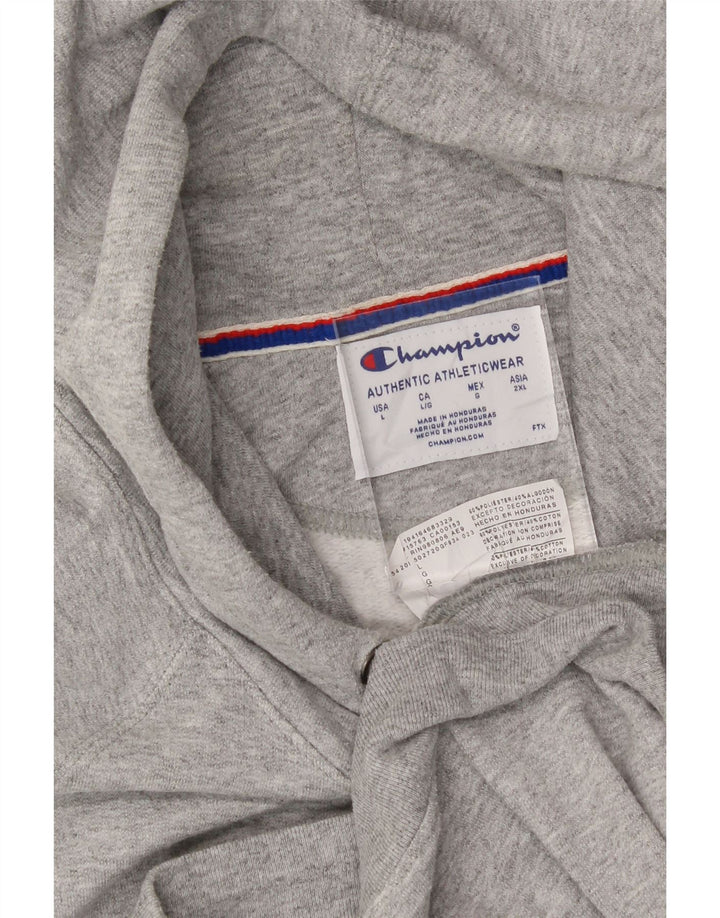 CHAMPION Mens Graphic Hoodie Jumper Large Grey Polyester Vintage Champion and Second-Hand Champion from Messina Hembry 