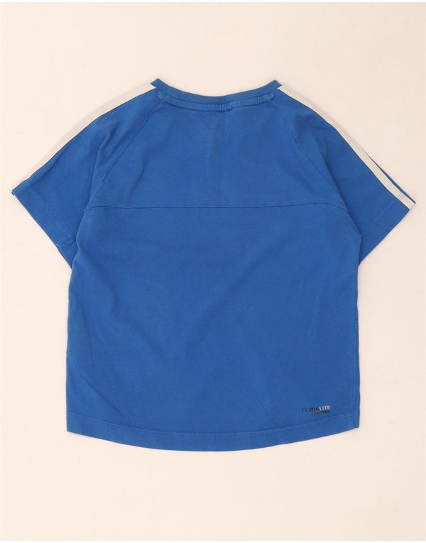 Футболка Adidas Climalite для мальчиков, топ 7-8 лет, синий хлопок