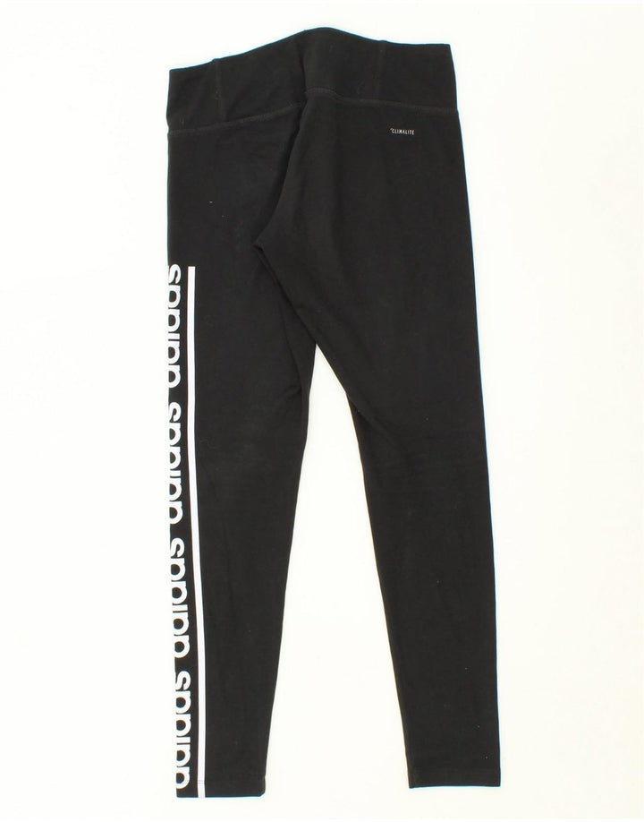ADIDAS Womens Climalite Graphic Leggings UK 8/10 Small Black Vintage Adidas and Second-Hand Adidas from Messina Hembry 