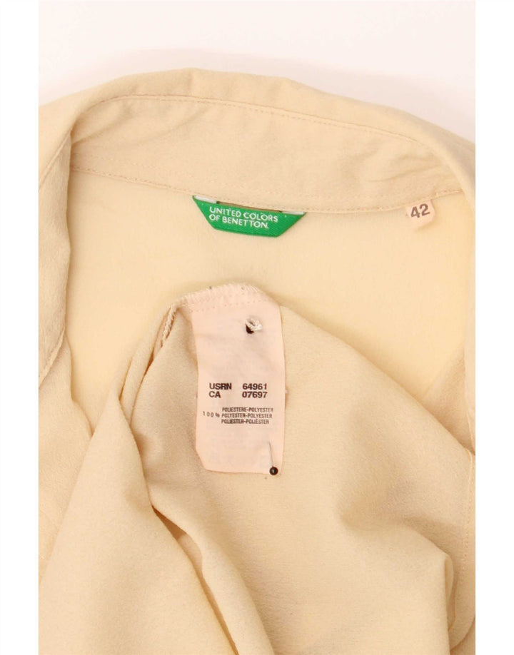 Женская прозрачная блузка-рубашка Benetton IT 42, средний бежевый полиэстер