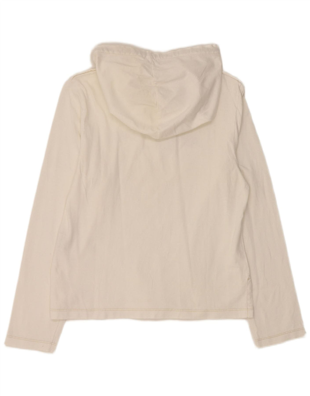 Женский топ REPLAY с капюшоном и графическим рисунком, длинный рукав, Великобритания, 14, большой белый хлопок