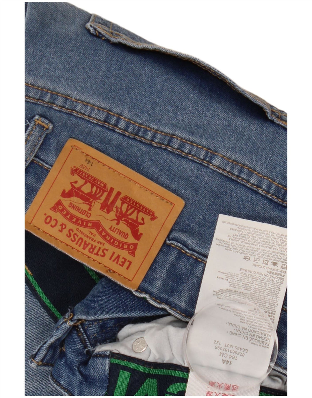 Джинсовые шорты LEVI'S для девочек 13-14 лет W26, синие, хлопок