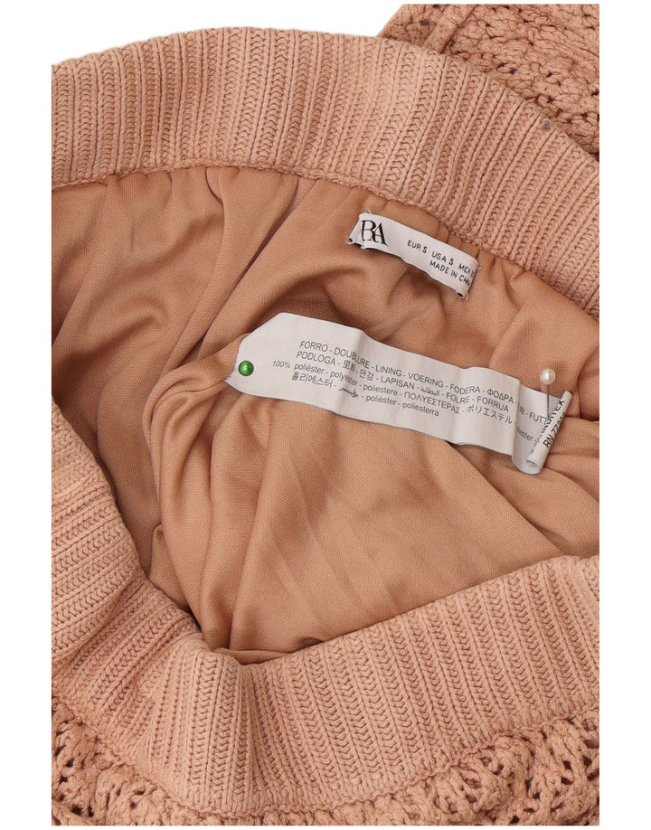 Zara Женская юбка-трапеция крючком, маленькая W26, бежевый полиэстер