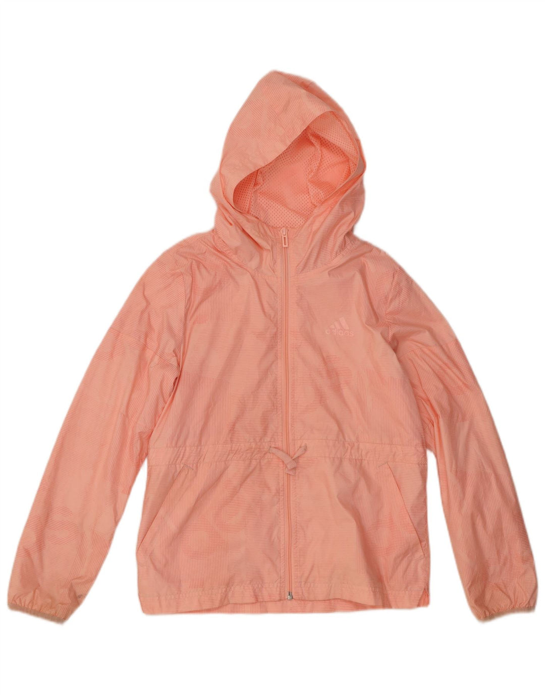 Дождевик с капюшоном Adidas для девочек 11-12 лет, розовый полиэстер