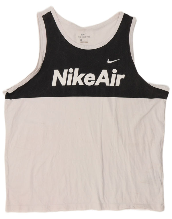 Мужской жилет с графическим рисунком Nike 2XL, белый хлопок с цветными блоками