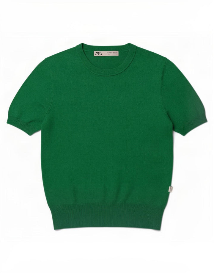 Женская блузка Zara Top UK 12, средний зеленый цвет