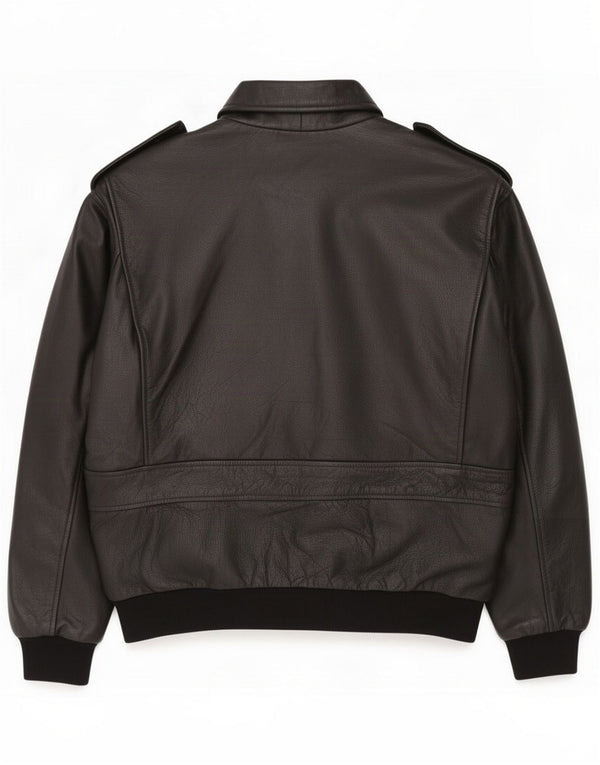 Винтажная мужская кожаная куртка-авиатор UK 42 XL, черная