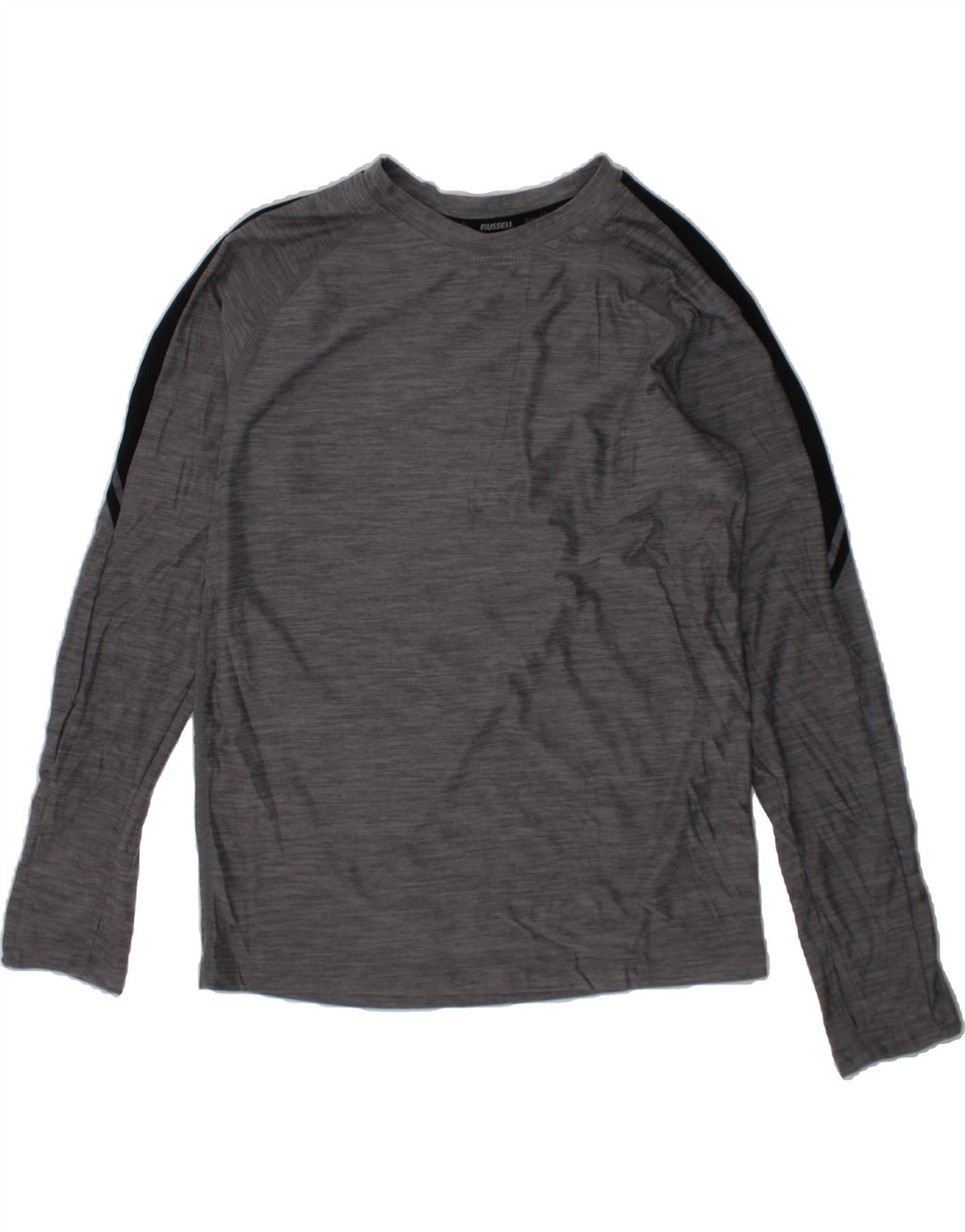 RUSSELL ATHLETIC Boys Top Long Sleeve 10-11 Years Large Grey Colourblock Vintage Russell Athletic and Second-Hand Russell Athletic from Messina Hembry 