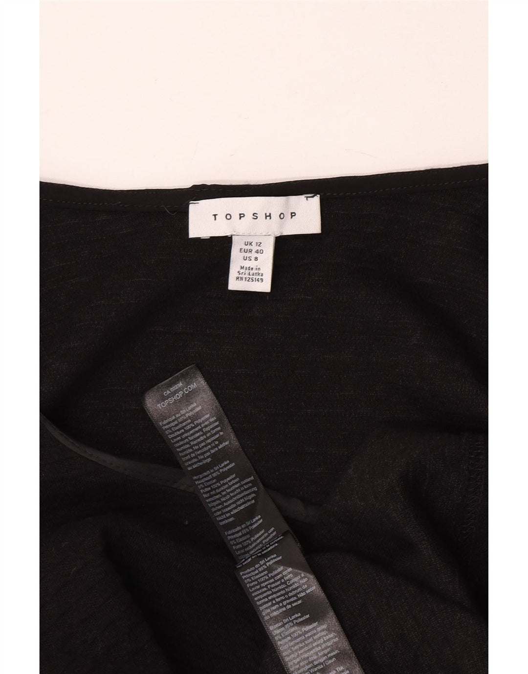 Женское базовое мини-платье Topshop UK 12, средний черный полиэстер