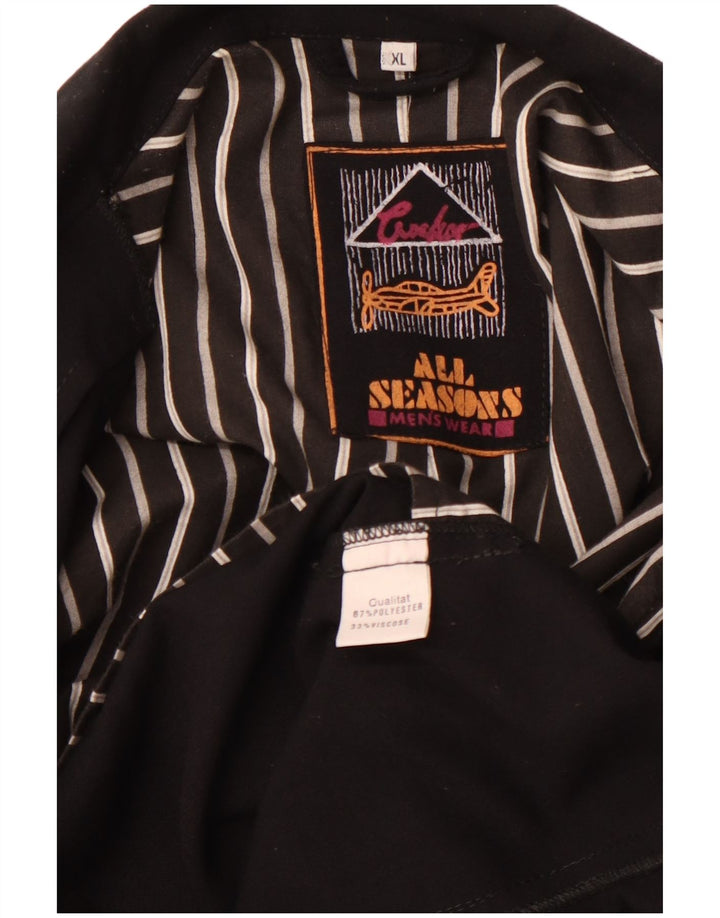 Мужской двубортный пиджак VINTAGE UK 42 XL, черный полиэстер