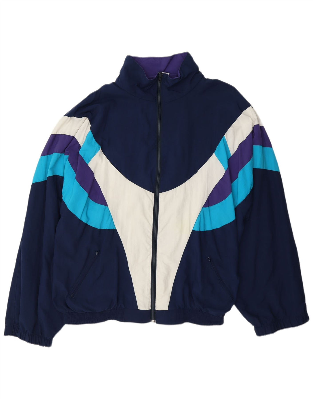 Мужской спортивный костюм Tactel 2XL, темно-синий, полиамид с цветными блоками