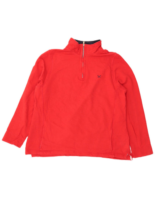 CREW CLOTHING Женский свободный свитер с воротником на молнии, джемпер UK 18 XL, красный