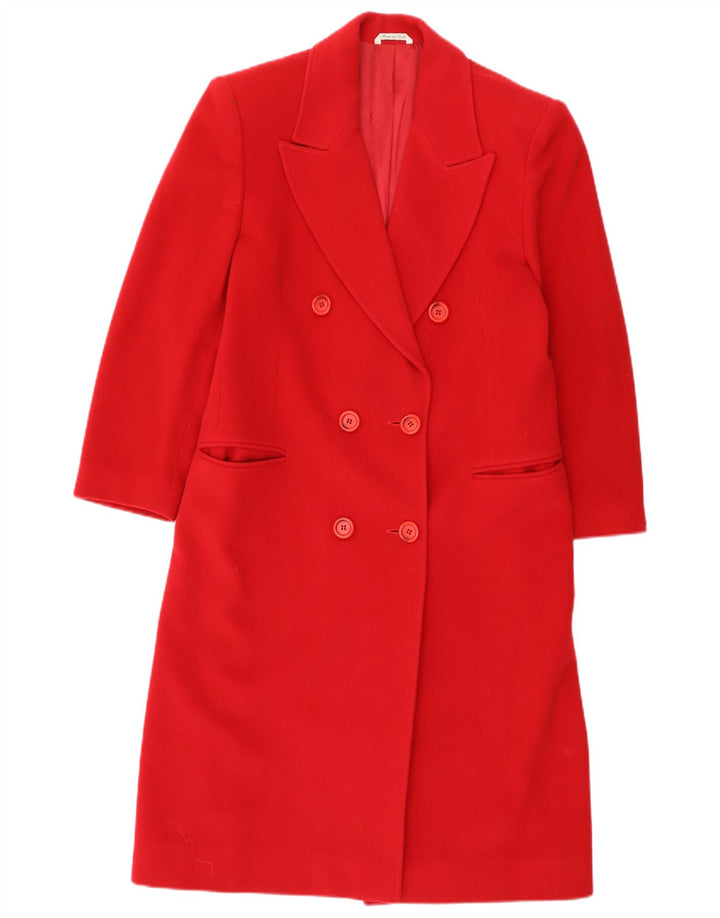 Женское двубортное пальто Marzotto UK 12, средний красный, шерсть