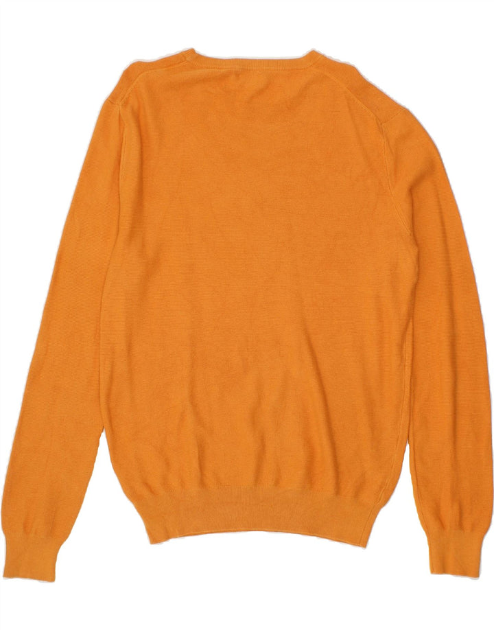 J. CREW Mens Crew Neck Jumper Sweater Medium Orange Cotton Vintage J. Crew and Second-Hand J. Crew from Messina Hembry 