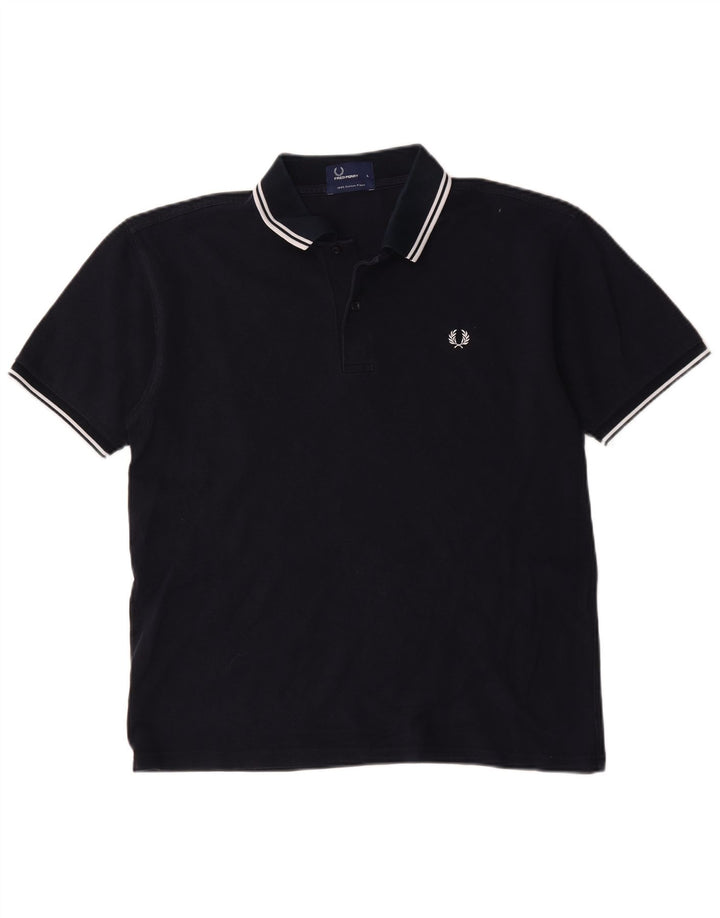 Мужская рубашка-поло Fred Perry, темно-синяя, хлопковая