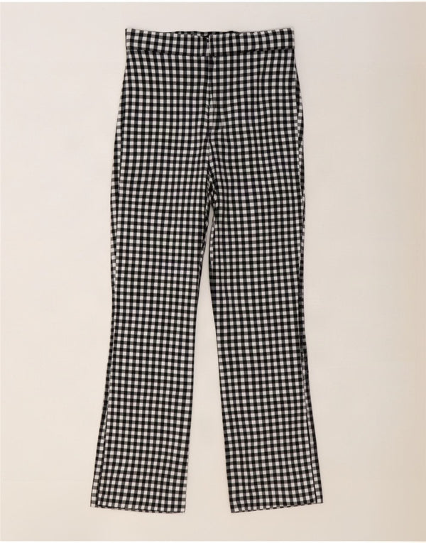 Женские повседневные брюки Zara Bootcut, большие W30 L27, черные в клетку