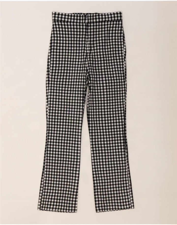 Женские повседневные брюки Zara Bootcut, большие W30 L27, черные в клетку