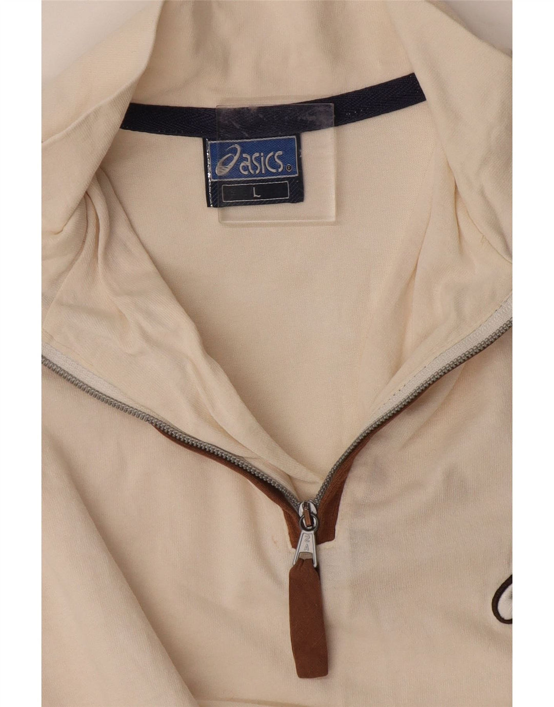 Мужская футболка ASICS с воротником на молнии, большой белый цвет