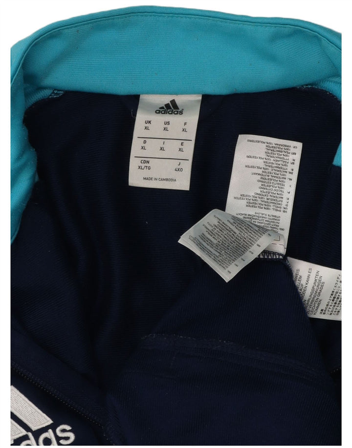 Мужской спортивный костюм ADIDAS, верхняя куртка XL, темно-синий, полиэстер с цветными блоками