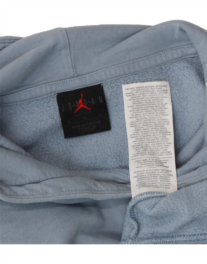 JORDAN Womens Oversized Hoodie Jumper UK 14 Medium Blue Cotton Vintage Jordan and Second-Hand Jordan from Messina Hembry 