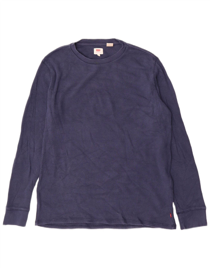 Мужской топ Levi's с длинным рукавом, средний темно-синий, хлопковый