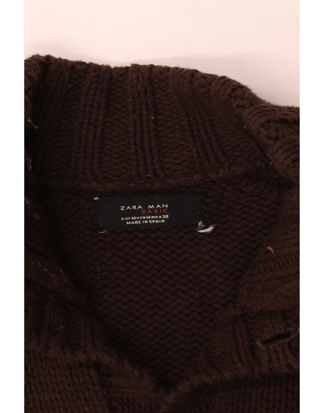 Мужской кардиган Zara среднего коричневого цвета
