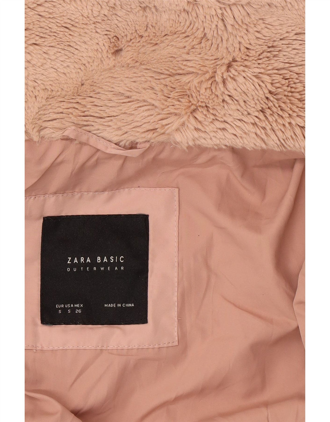 Женская укороченная стеганая куртка Zara UK 10, маленькая розовая