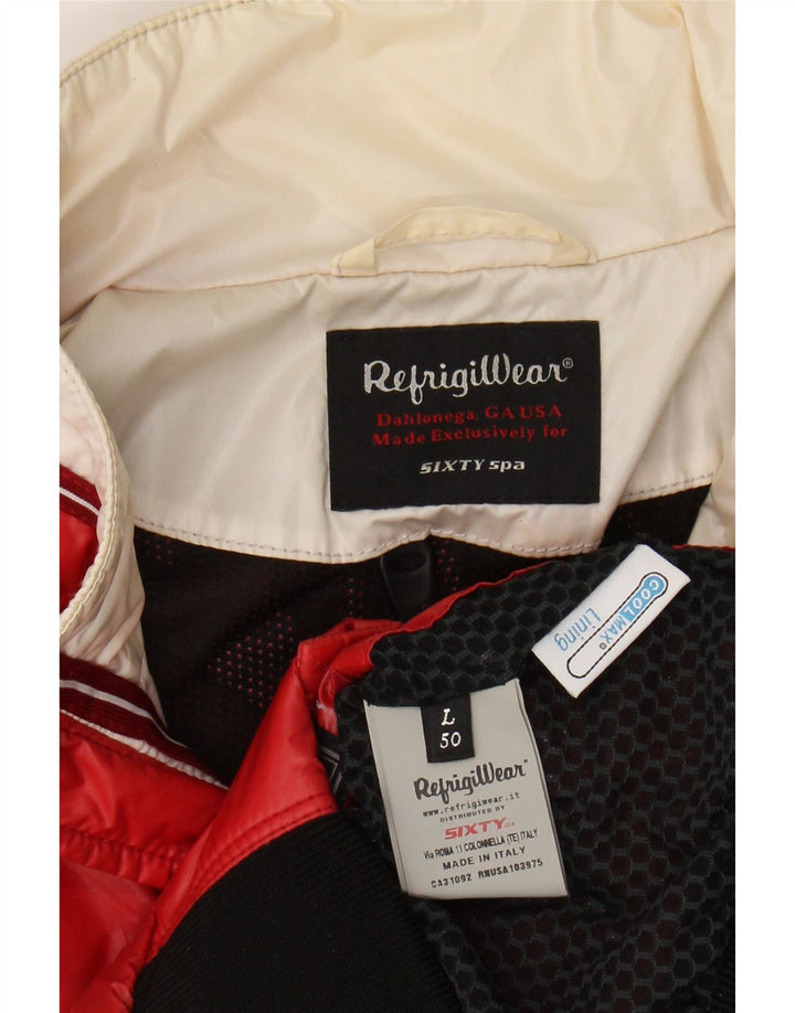 REFRIGIWEAR Mens Bomber Jacket IT 50 Large Red Polyester Vintage Refrigiwear and Second-Hand Refrigiwear from Messina Hembry 
