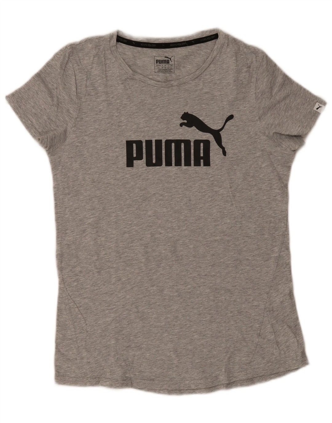 Женская футболка с рисунком Puma Top UK 14, хлопковый средний серый цвет