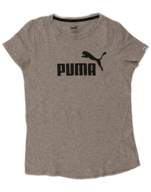 Женская футболка с рисунком Puma Top UK 14, хлопковый средний серый цвет