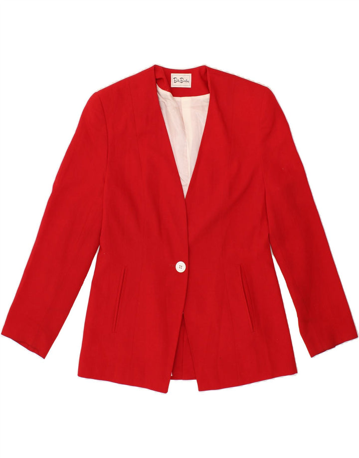 BETTY BARCLAY Womens 1 Button Blazer Jacket UK 12 Medium  Red Polyester Vintage Betty Barclay and Second-Hand Betty Barclay from Messina Hembry 