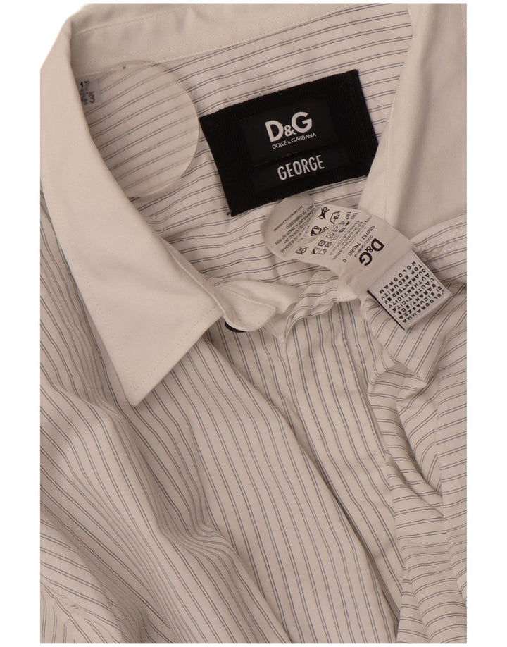 Мужская деловая рубашка DOLCE & GABBANA George, размер 17, 43 XL, белая полоска