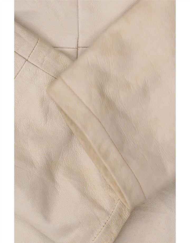 CONBIPEL Женская кожаная куртка с капюшоном IT 42 Medium White Leather