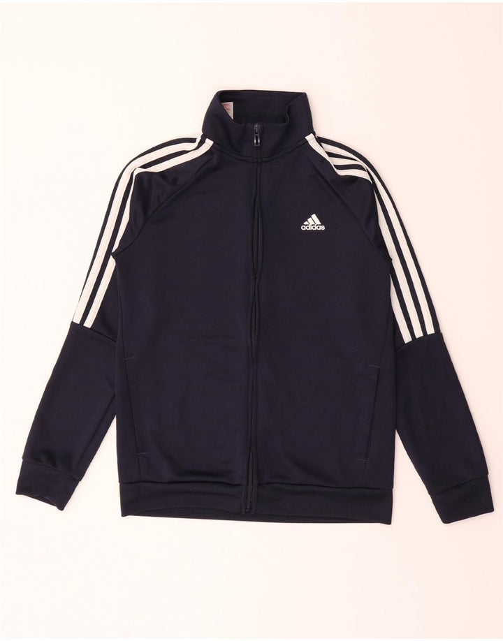 ADIDAS Boys Aeroready Tracksuit Top Jacket 11-12 Years Navy Blue Polyester Vintage Adidas and Second-Hand Adidas from Messina Hembry 