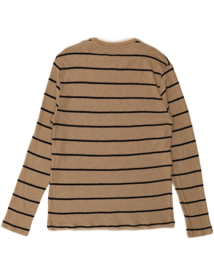 Мужской топ Zara с длинным рукавом, средний, бежевый в полоску
