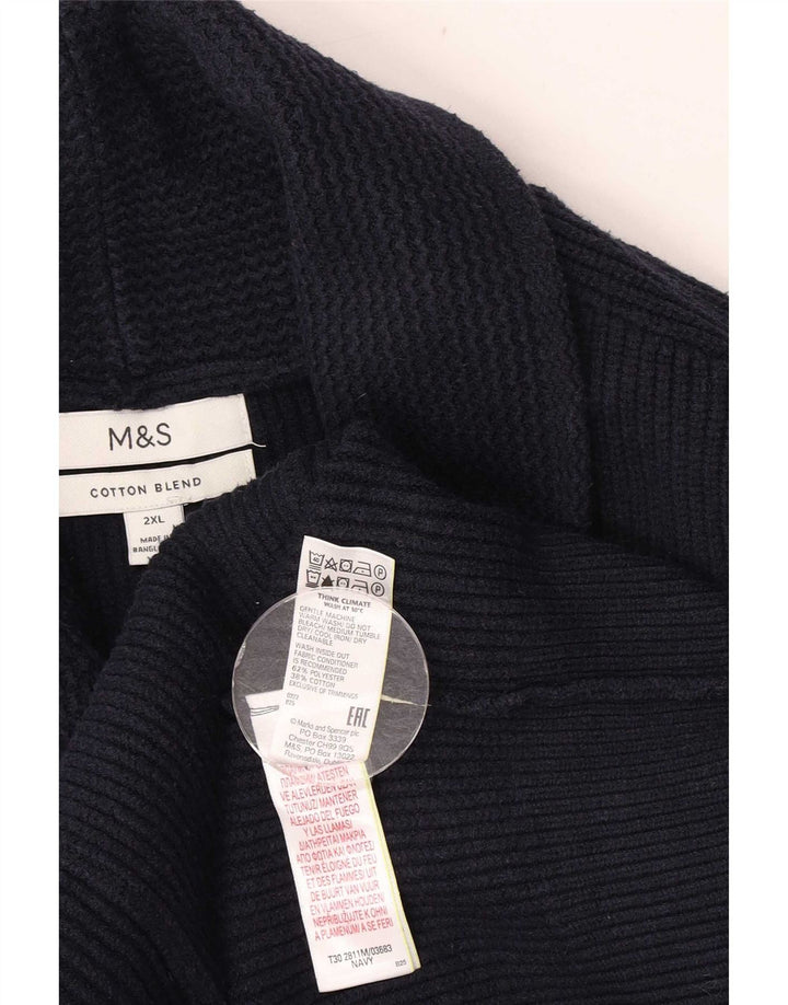 Мужской кардиган-свитер Marks & Spencer 2XL темно-синий из полиэстера