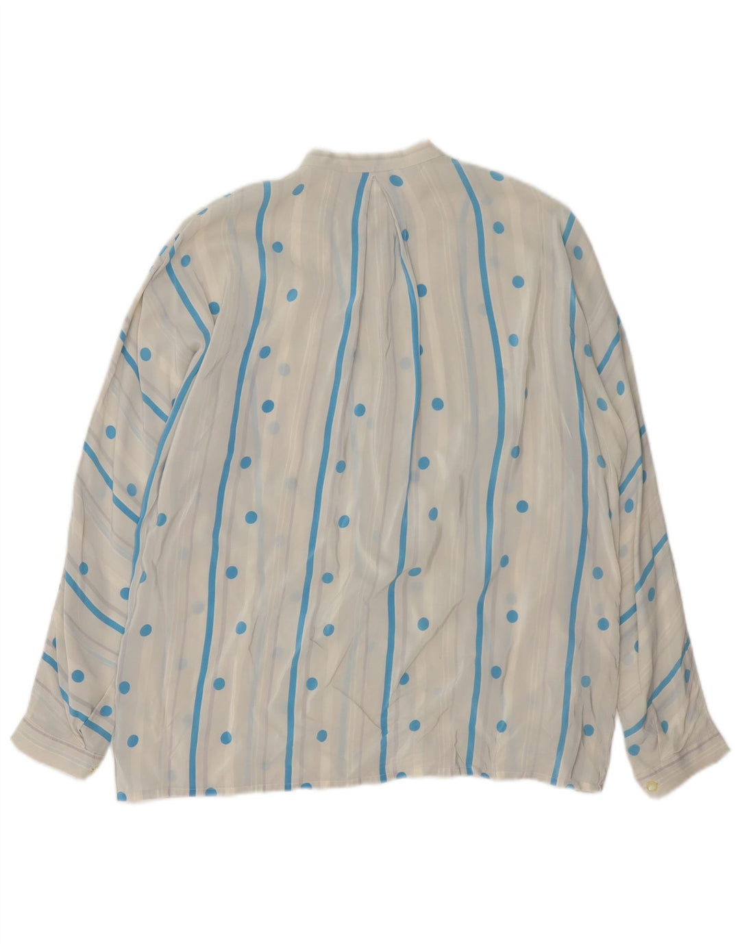 Винтажная женская блузка-рубашка UK 16, большой белый горошек