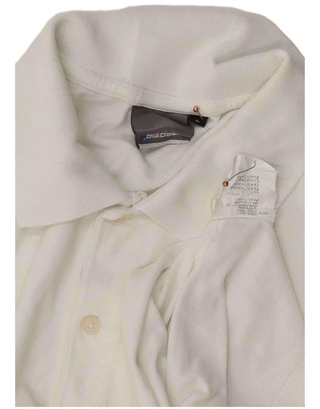 Мужская рубашка-поло Diadora, большая белая хлопковая ткань