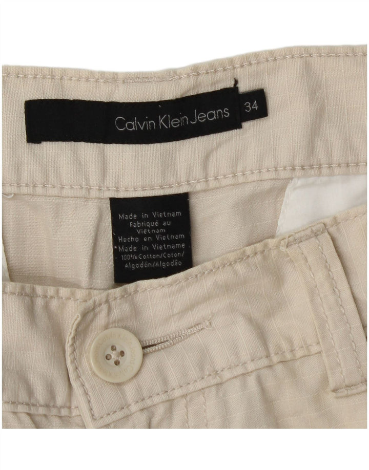 Мужские шорты-карго Calvin Klein W34, большие бежевые, хлопок