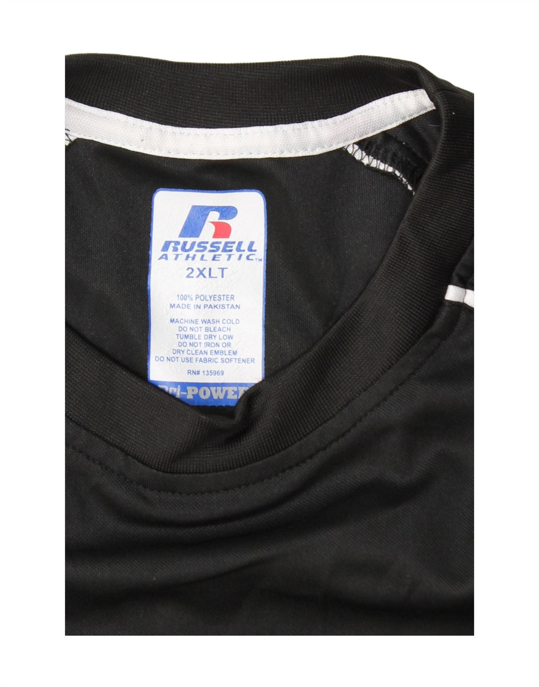 Мужская футболка RUSSELL ATHLETIC 2XL, черный полиэстер с цветными блоками
