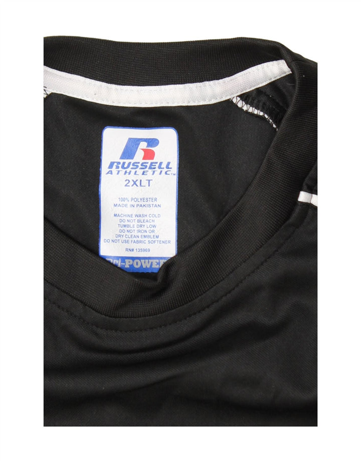Мужская футболка RUSSELL ATHLETIC 2XL, черный полиэстер с цветными блоками