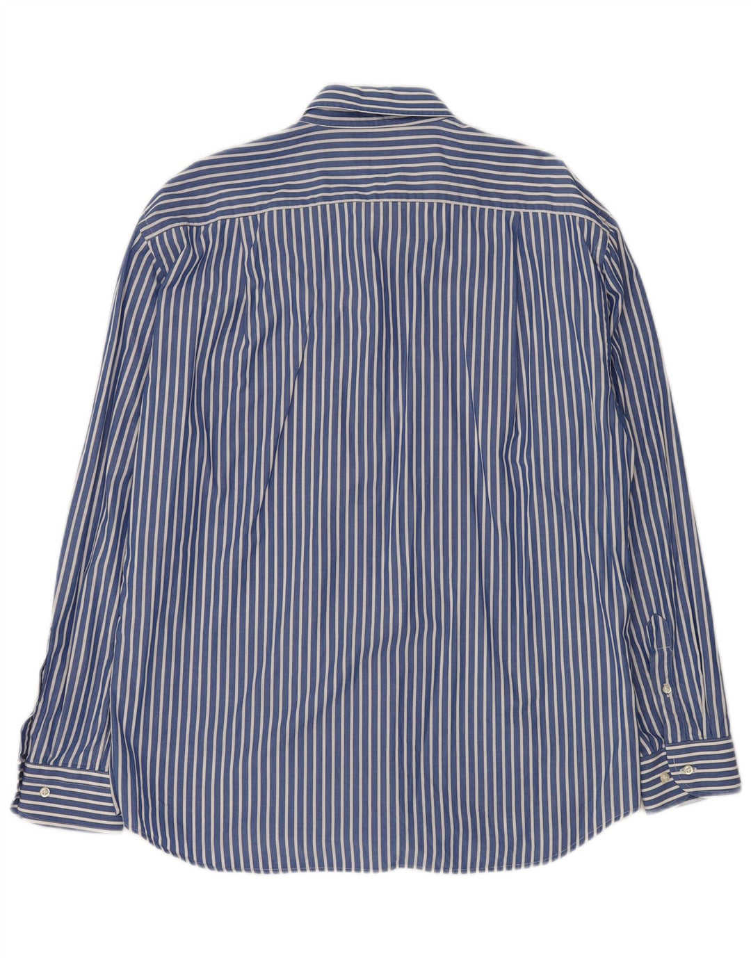 ROCCOBAROCCO Мужская рубашка размер 43 17 XL из хлопка в синюю полоску