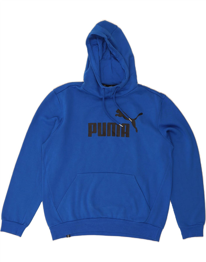 PUMA Mens Graphic Hoodie Jumper Large Blue Vintage Puma and Second-Hand Puma from Messina Hembry 