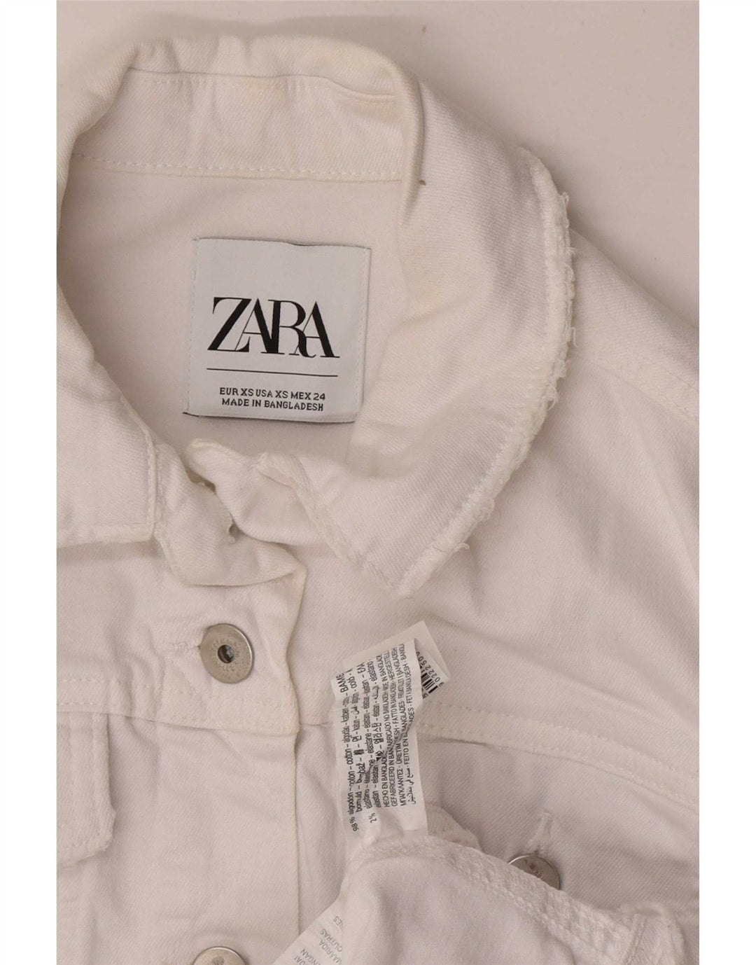 Женская джинсовая куртка Zara UK 6 XS, белый хлопок