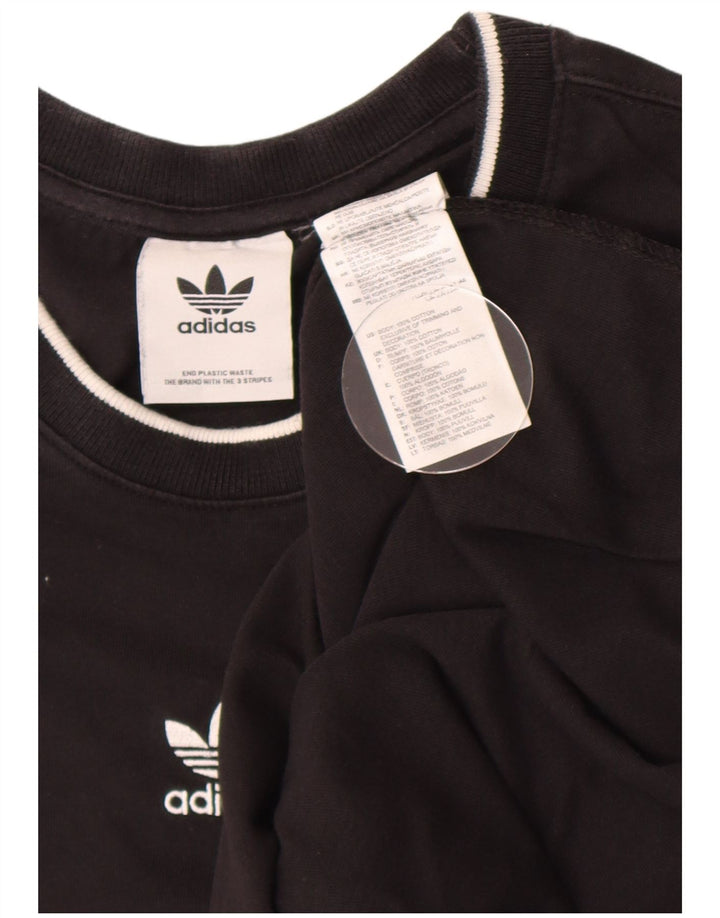 Мужская футболка Adidas Top большого размера из хлопка черного цвета