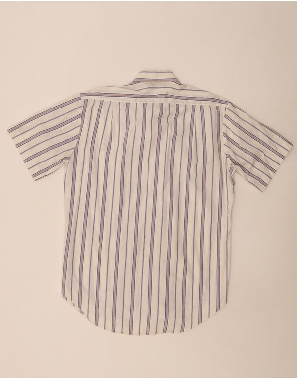 Мужская рубашка с коротким рукавом ADIDAS, размер 15, средний размер, хлопок в белую полоску