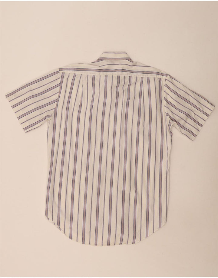 Мужская рубашка с коротким рукавом ADIDAS, размер 15, средний размер, хлопок в белую полоску