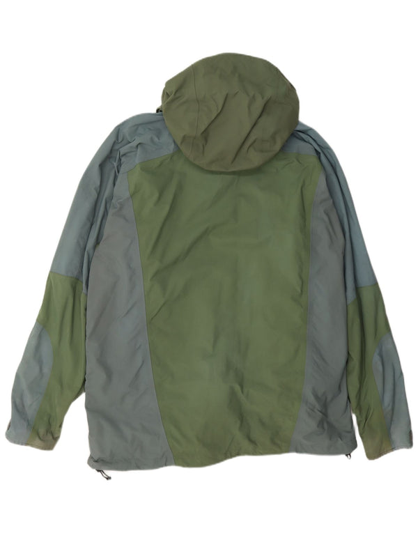 Мужская непромокаемая куртка Berghaus с капюшоном UK 40, большая зеленая, нейлон с цветными блоками